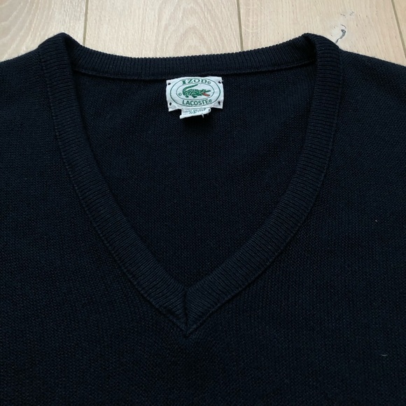 Vintage Izod Lacoste Pullover V Neck Sweater in Navy Size L - Picture 2 of 9